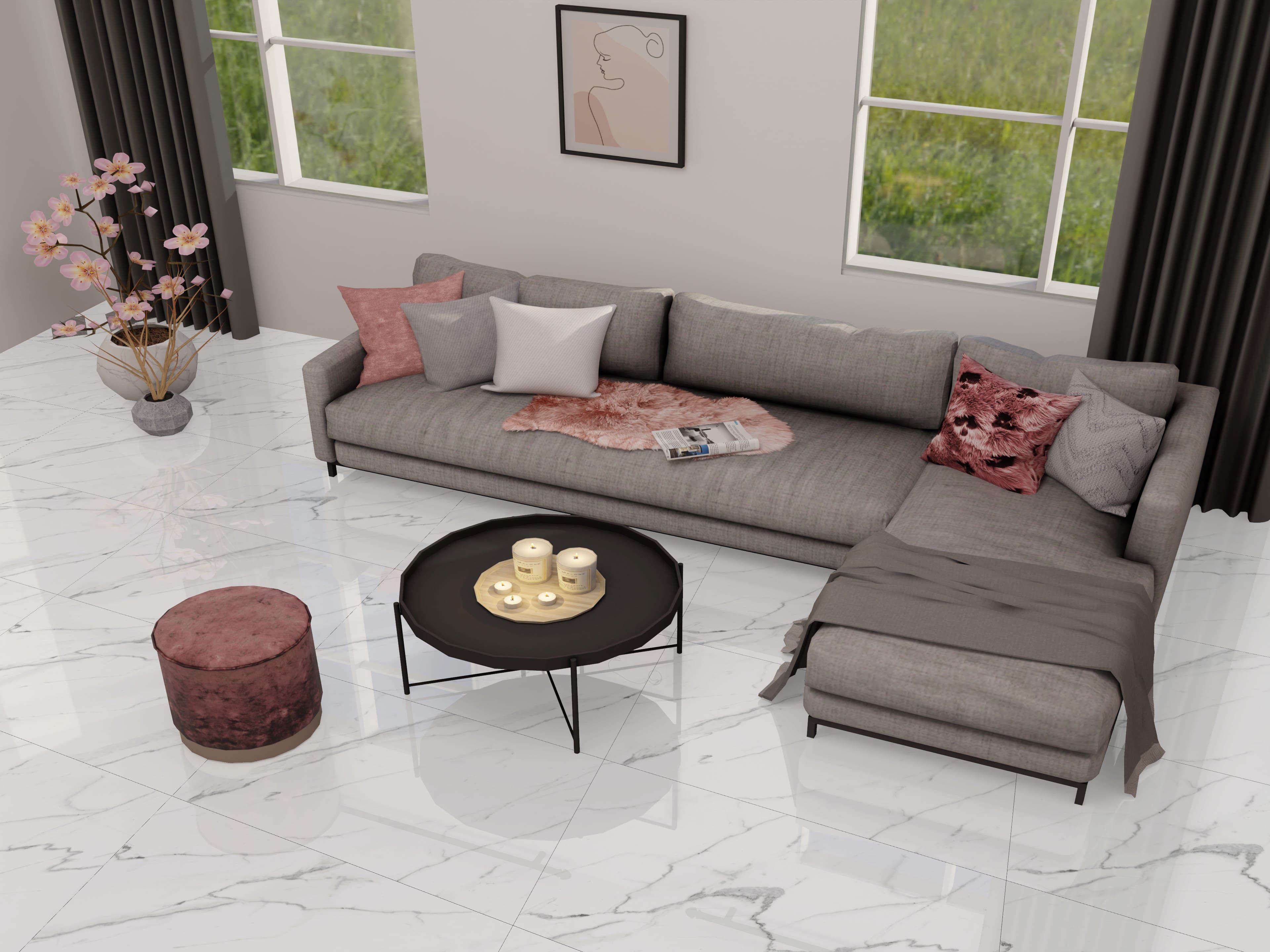 BON STATUARIO GREY PULIDO 60X120